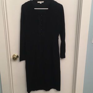 Black Boden dress with button front